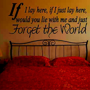 Love the song quote above the bed! Seen many different variations of ...