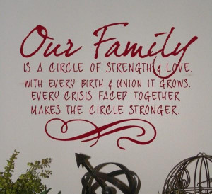 Our family is a circle of strength love with every birth union it ...