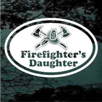 Fire Fighter Daughter Oval Decal