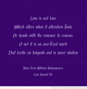 Love Is Not Love Which Alters When It Alteration Finds - God Quote