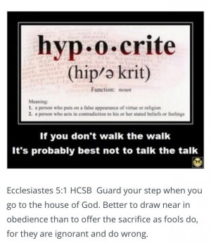 Hypocrite...don't be one.