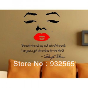 Hot-stickers-Wall-decor-Home-Decor-Letter-and-Marilyn-Monroe-lips-Wall ...