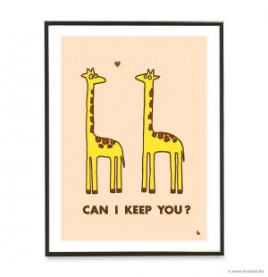 Cute giraffes in love quote poster heart giraffe pop art by kyd13, $17 ...