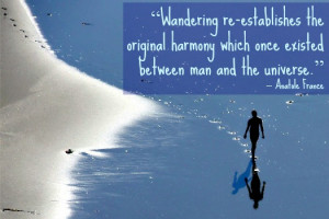 Wandering re-establishes the original harmony which once existed ...