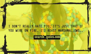 ... That If You Were On Fire, I’D Roast Marshmallows ” ~ Sarcasm Quote