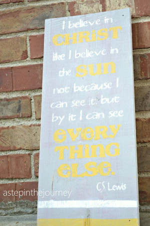 Lewis Quote...I Believe in Christ