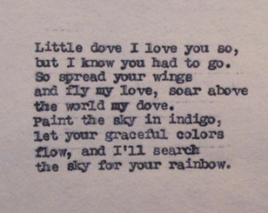 Sympathy Gift Little Dove Poem Loss of Child Baby Death of Daughter or ...