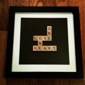 Scrabble tiles framed (Bob Marley lyric)