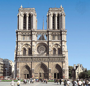 Notre-Dame de Paris, built 1163-1345, was restored by Eugène Viollet ...