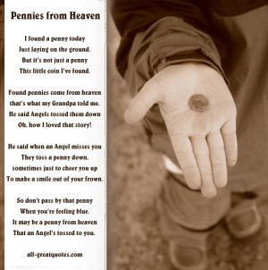 penny from heaven that an angel s tossed to you free to share ...