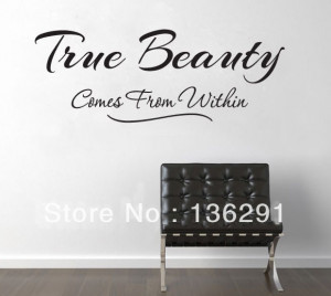 DIY TRUE BEAUTY Comes from Within Quote Vinyl Wall Decor Window Decal ...
