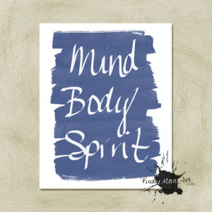 Mind Body Spirit Inspirational Quote Midnight Blue Printable Instant ...