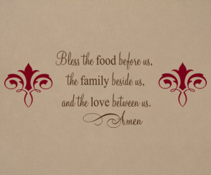 Bless Food Family Love Wall Decal