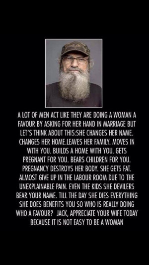 Appreciate your wife!