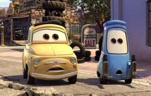 Luigi is a character in Cars and Cars 2 . Luigi's model is 1959 Fiat ...