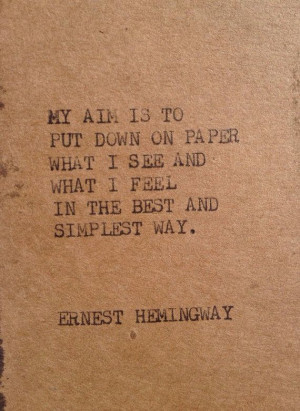 THE HEMINGWAY 2: Typewriter quote on 2.5 x 5 tag/bookmark on Etsy, $4 ...