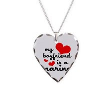 my boyfriend is a marine (red Necklace Heart Charm for
