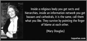 Inside a religious body you get sects and hierarchies, inside an ...