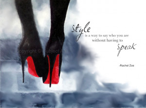... LOUBOUTIN Black Shoes ART PRINT, Rachel Zoe Fashion Quote 10 x 8