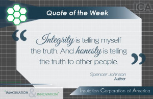 Quote of the Week ~ Spencer Johnson ~ #Integrity #Honesty #Truth