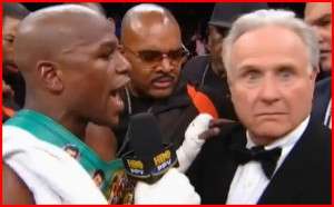 to a bemused Larry Merchant, who responded to Floyd Mayweather ...
