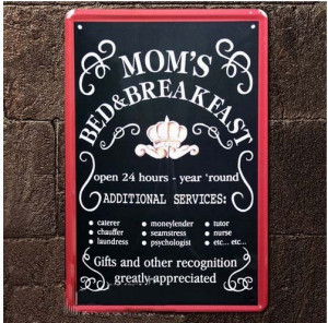 Vintage Retro MOM'S Bed&Breakfast Plaque TIN SIGN Restaurant Decor ...