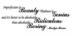 Details about IMPERFECTION IS BEAUTY ~ MARILYN MONROE WALL STICKER ...