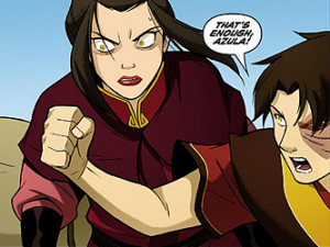 Zuko held Azula back from continuing her attack, snapping her out of a ...