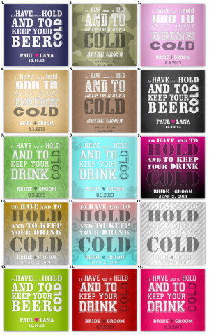 ... Your Drink Cold!! ... Say Thank You with your Wedding Stubby Holders