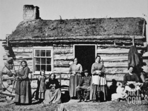 Mormon Pioneer Family at Echo City, Utah, c.1869 Photographic Print