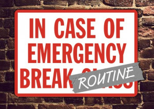 In case of emergency: break routine. (via jamesmccrae.com)