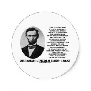 Abraham Lincoln People's Contest Union Race Life Sticker