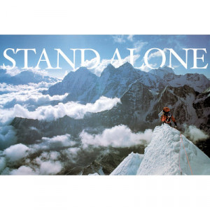 Stand Alone Mountain Climber Motivational Poster Art Print - 36x24