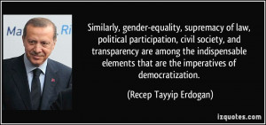 -equality, supremacy of law, political participation, civil society ...