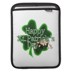 Happy St Patrick's Day - Pot Of Gold Sleeve For iPads