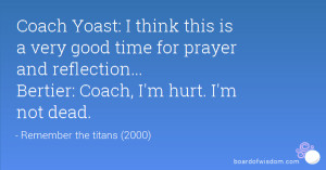 Coach Yoast: I think this is a very good time for prayer and ...
