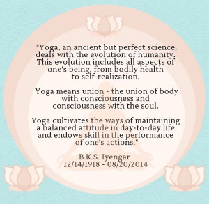 ... with us shines on | Namaste | Light on Yoga | BKS Iyengar Quotes