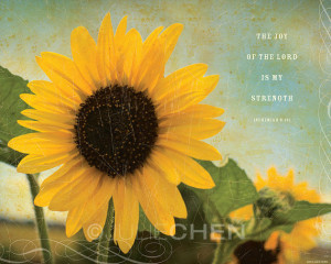 ... Christian Art - Sunflower Art - The Joy of the Lord - Nehemiah 8 Art