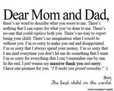 Mom And Dad Quotes Thank You ~ Thank you mom and dad! :) | Quotes ...