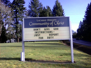 church signs in our area