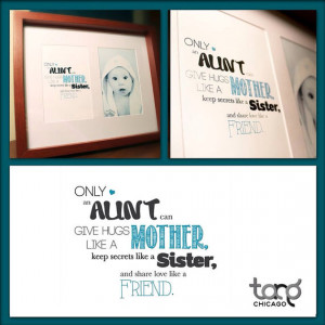 Printable Quote Art Wall Frame Decor - Auntie
