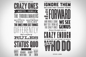 Here's To The Crazy Ones Letterpress Poster