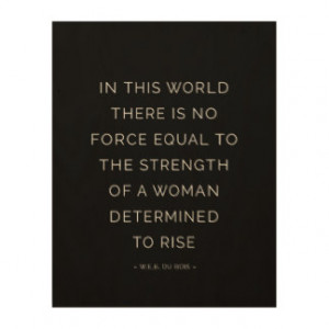 Determined Woman Inspirational Quote Black White Wood Canvas