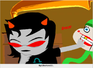 ... the panel where terezi pyrope becomes blinded by the sight of eridan
