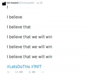 As Howard entered the field, you could see that he was determined to ...