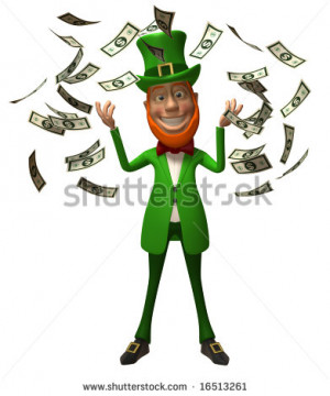 Rich irish leprechaun - stock photo