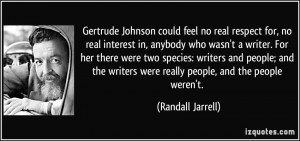 Gertrude Johnson could feel no real respect for, no real interest in ...