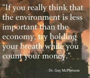 If you really think the environment is less important than the economy ...