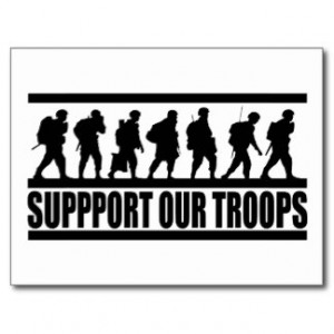 Support Our Troops ~ American Military Patriot Postcard