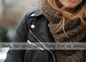 Slowly,but Surely.You’re Fading From My Memory ~ Break Up Quote
